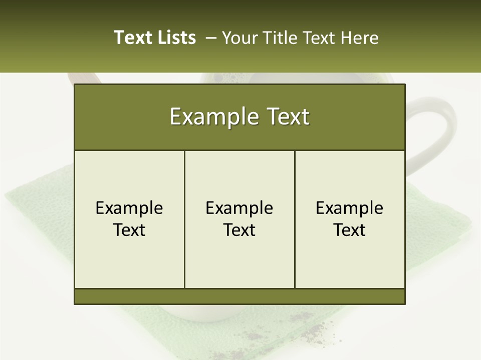 A Cup Of Green Tea Next To A Spoon PowerPoint Template