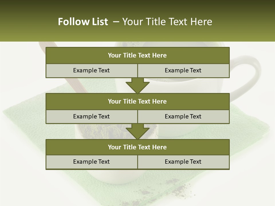 A Cup Of Green Tea Next To A Spoon PowerPoint Template