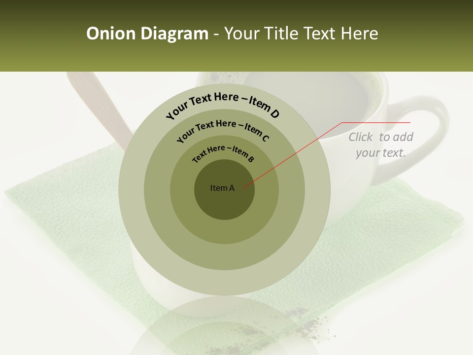 A Cup Of Green Tea Next To A Spoon PowerPoint Template