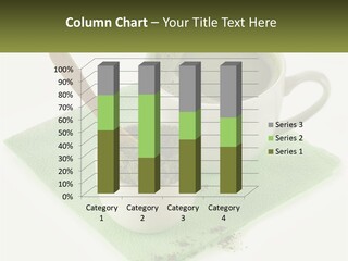 A Cup Of Green Tea Next To A Spoon PowerPoint Template