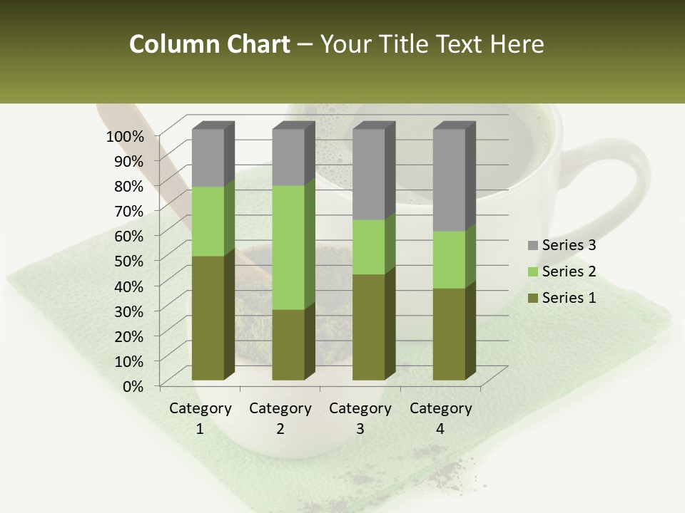 A Cup Of Green Tea Next To A Spoon PowerPoint Template