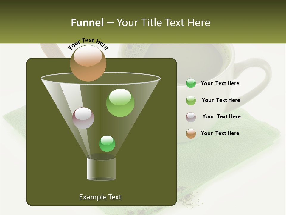 A Cup Of Green Tea Next To A Spoon PowerPoint Template