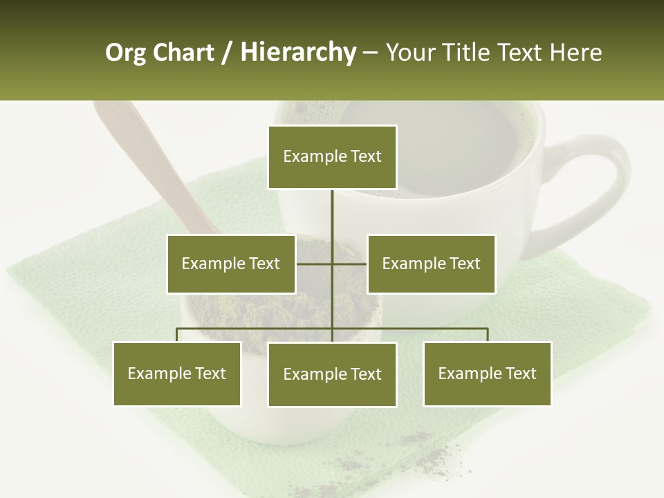 A Cup Of Green Tea Next To A Spoon PowerPoint Template