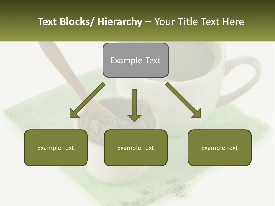 A Cup Of Green Tea Next To A Spoon PowerPoint Template