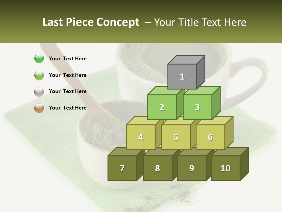 A Cup Of Green Tea Next To A Spoon PowerPoint Template