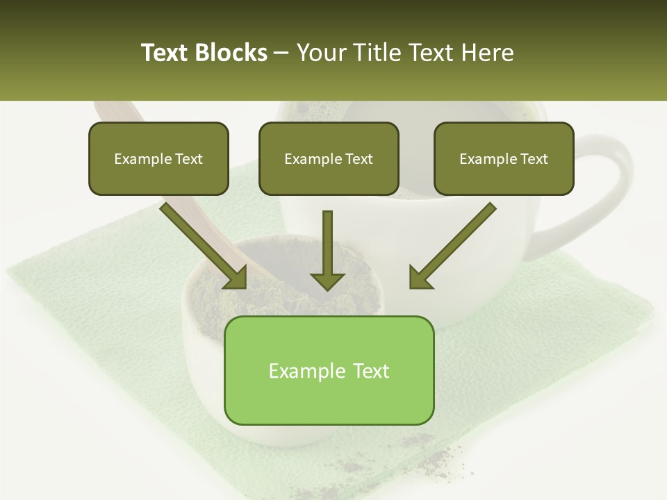 A Cup Of Green Tea Next To A Spoon PowerPoint Template