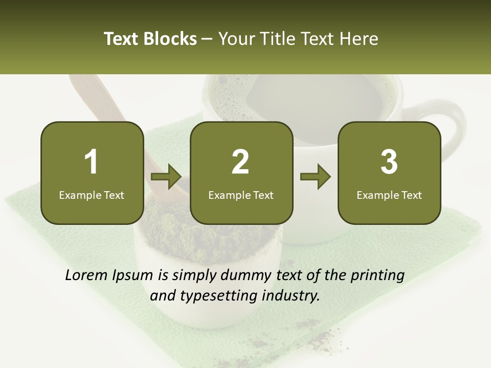 A Cup Of Green Tea Next To A Spoon PowerPoint Template