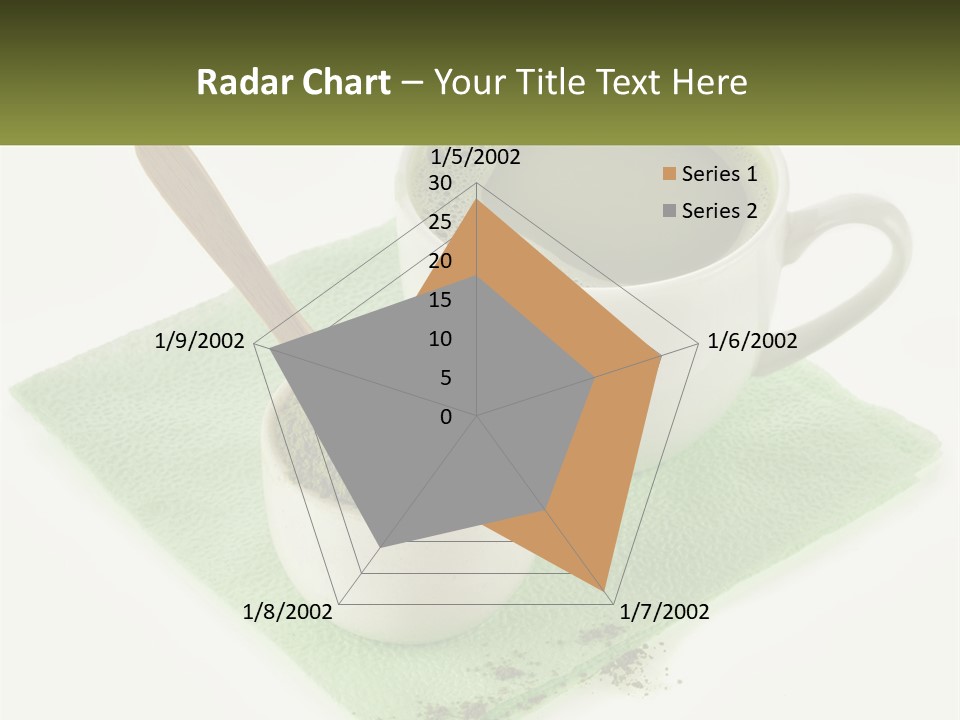 A Cup Of Green Tea Next To A Spoon PowerPoint Template