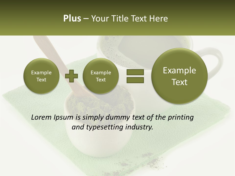 A Cup Of Green Tea Next To A Spoon PowerPoint Template