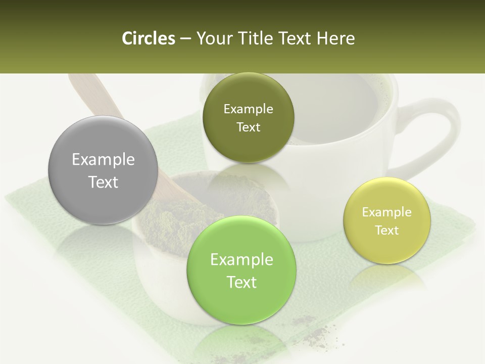 A Cup Of Green Tea Next To A Spoon PowerPoint Template