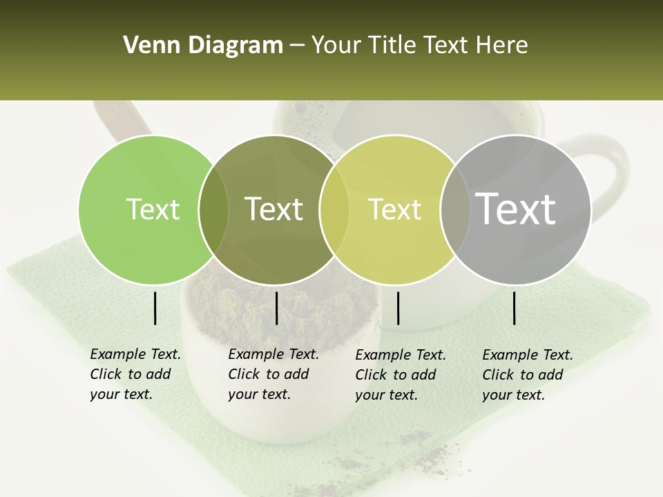 A Cup Of Green Tea Next To A Spoon PowerPoint Template
