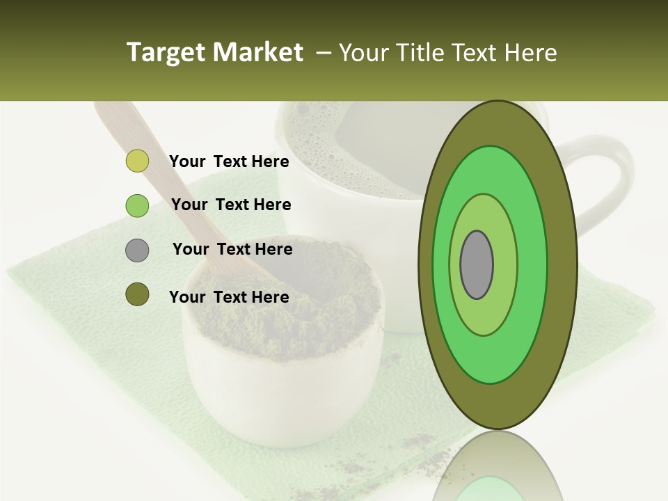 A Cup Of Green Tea Next To A Spoon PowerPoint Template