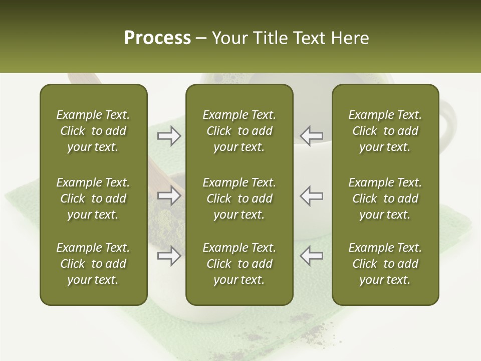 A Cup Of Green Tea Next To A Spoon PowerPoint Template