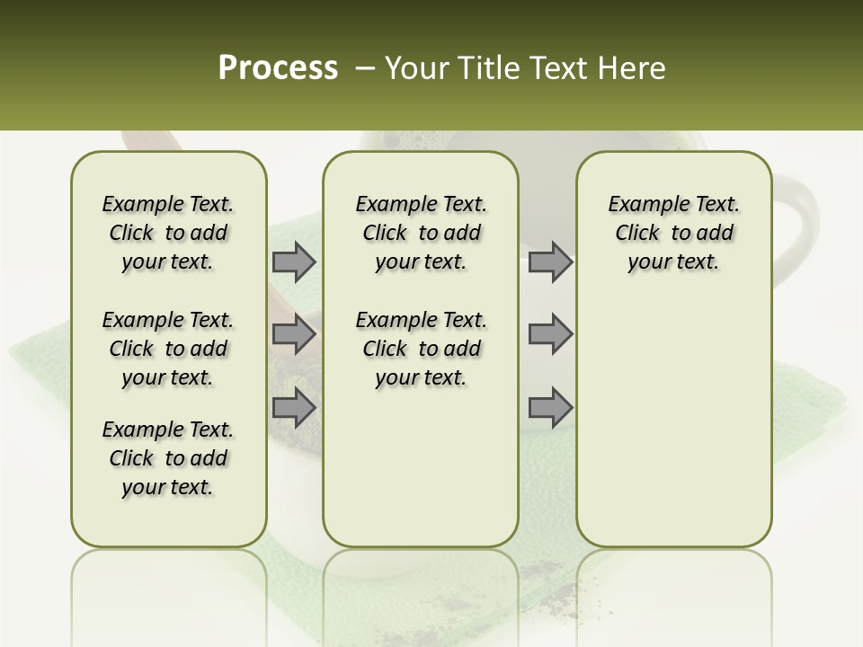 A Cup Of Green Tea Next To A Spoon PowerPoint Template