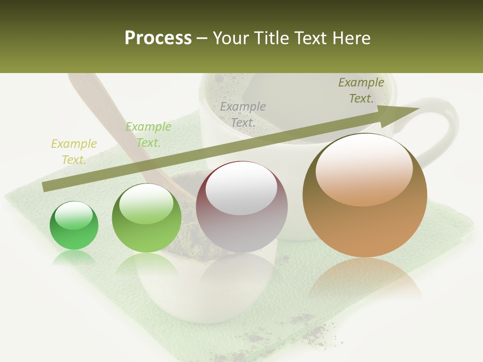 A Cup Of Green Tea Next To A Spoon PowerPoint Template