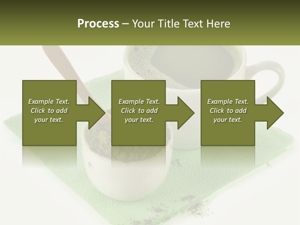 A Cup Of Green Tea Next To A Spoon PowerPoint Template