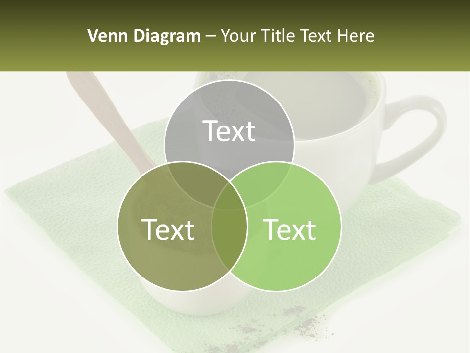 A Cup Of Green Tea Next To A Spoon PowerPoint Template