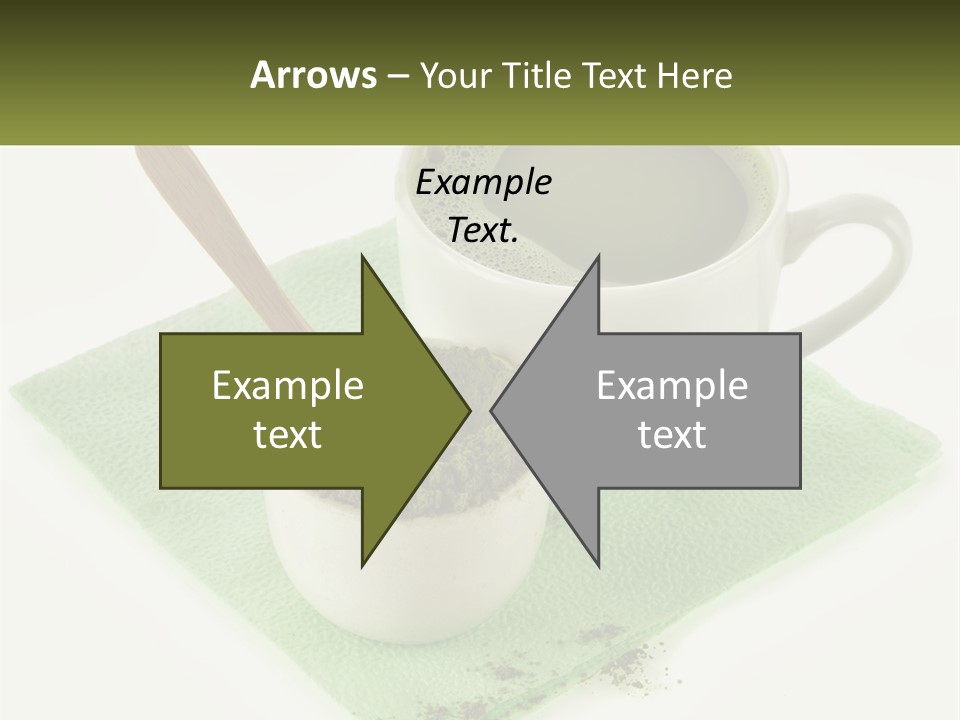 A Cup Of Green Tea Next To A Spoon PowerPoint Template