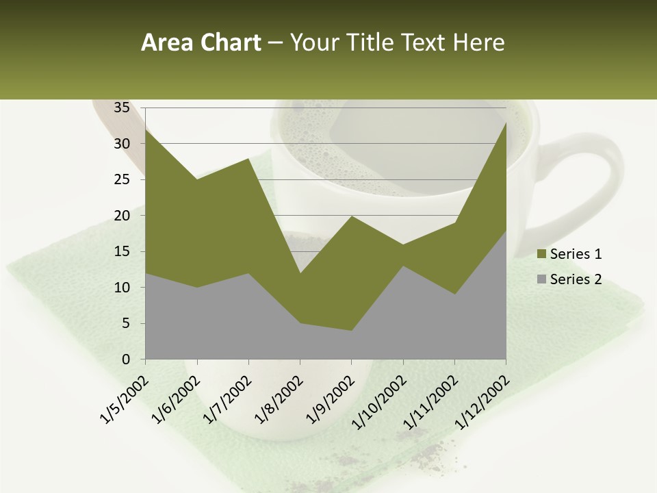 A Cup Of Green Tea Next To A Spoon PowerPoint Template