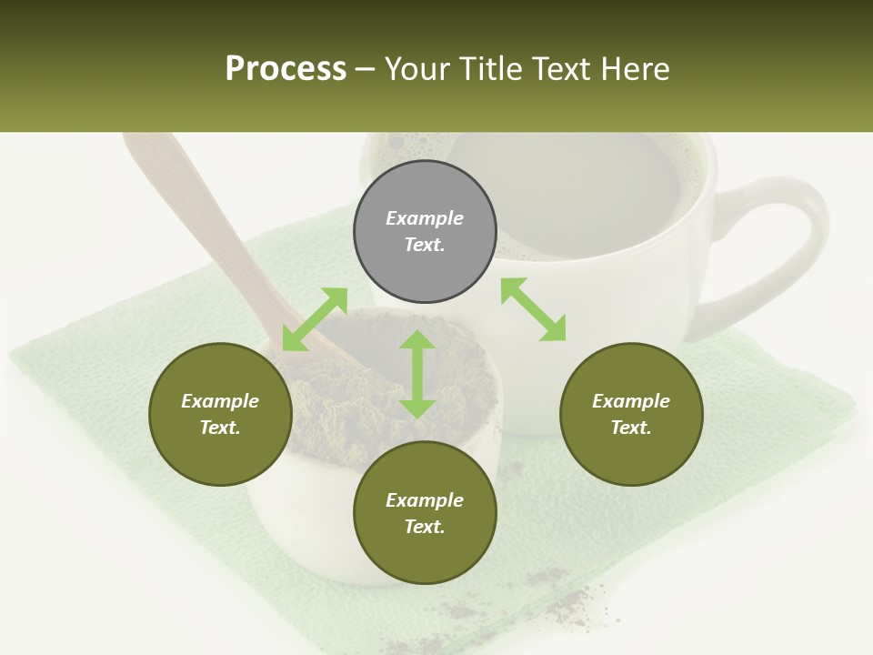 A Cup Of Green Tea Next To A Spoon PowerPoint Template