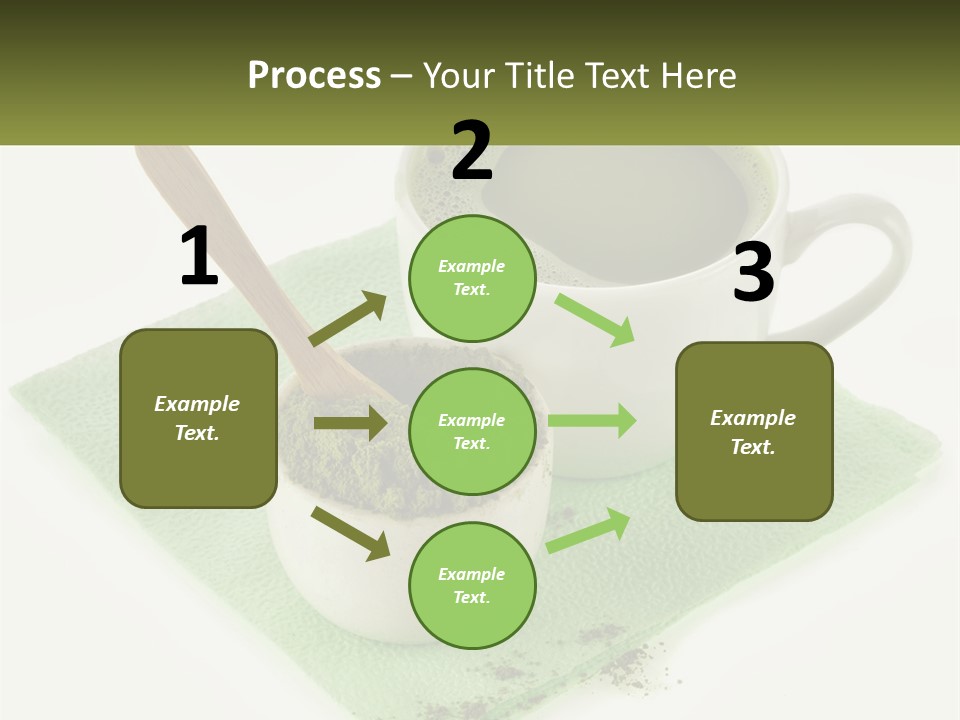 A Cup Of Green Tea Next To A Spoon PowerPoint Template