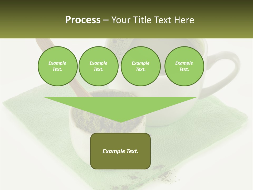 A Cup Of Green Tea Next To A Spoon PowerPoint Template