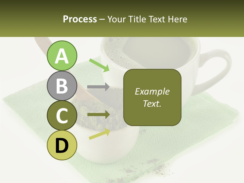 A Cup Of Green Tea Next To A Spoon PowerPoint Template