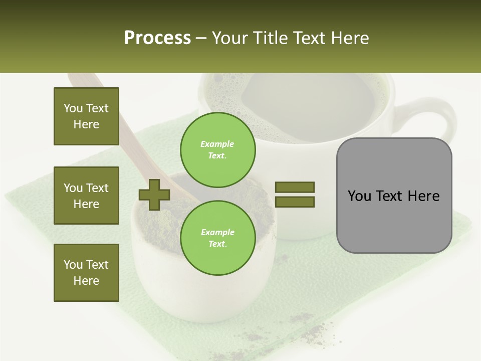 A Cup Of Green Tea Next To A Spoon PowerPoint Template