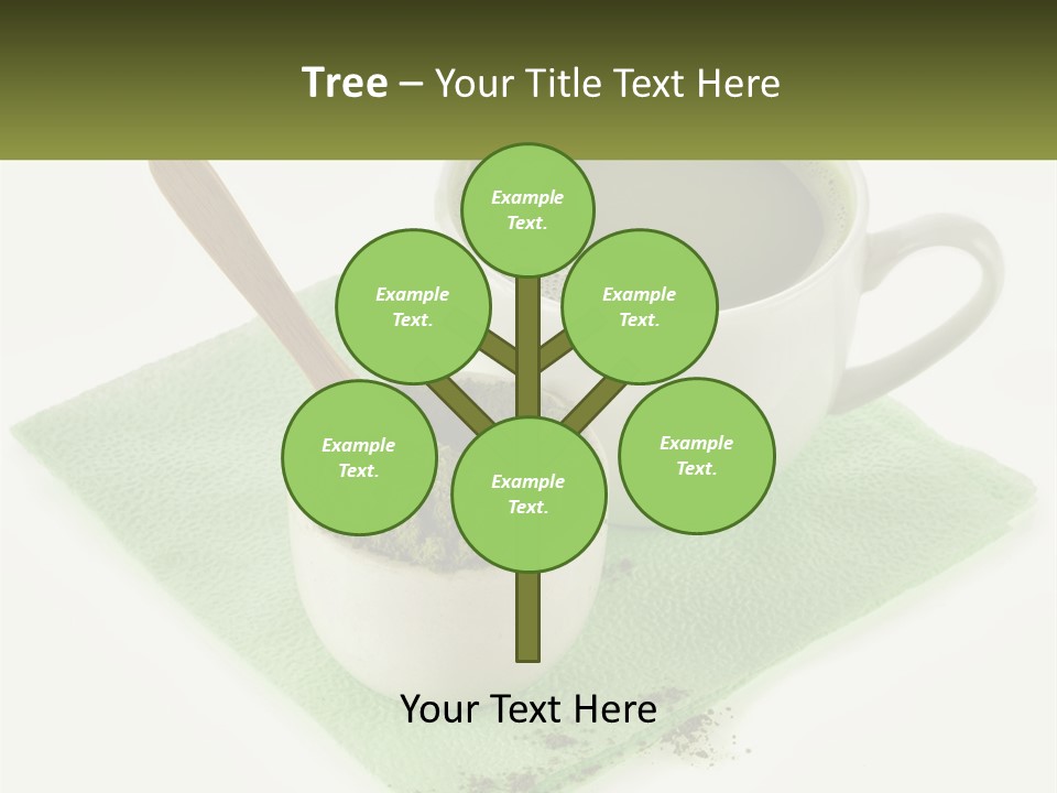A Cup Of Green Tea Next To A Spoon PowerPoint Template