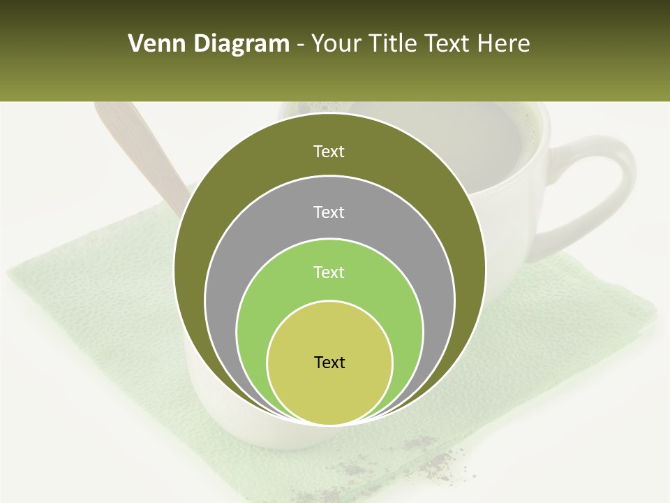 A Cup Of Green Tea Next To A Spoon PowerPoint Template