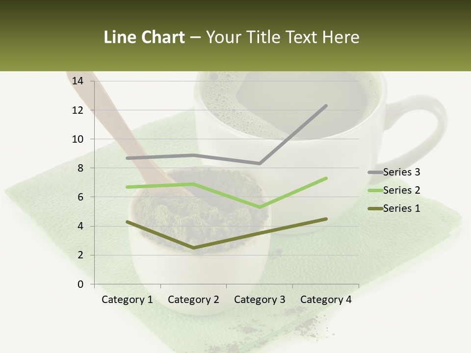 A Cup Of Green Tea Next To A Spoon PowerPoint Template