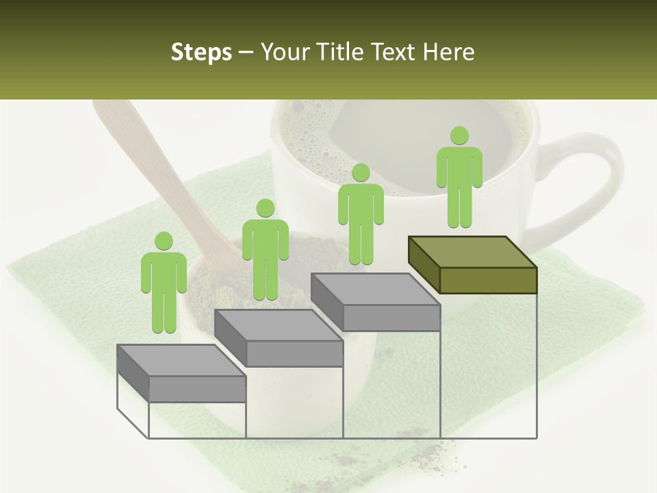 A Cup Of Green Tea Next To A Spoon PowerPoint Template