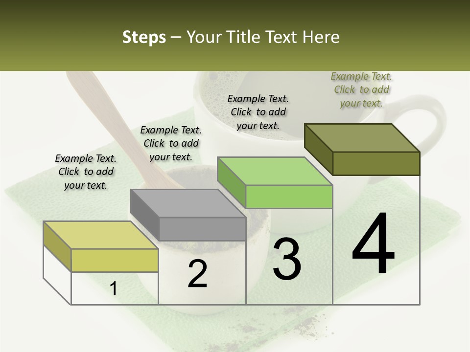 A Cup Of Green Tea Next To A Spoon PowerPoint Template