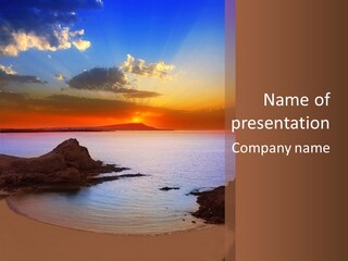 A Beautiful Sunset Over A Body Of Water PowerPoint Template