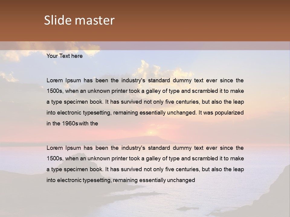 A Beautiful Sunset Over A Body Of Water PowerPoint Template