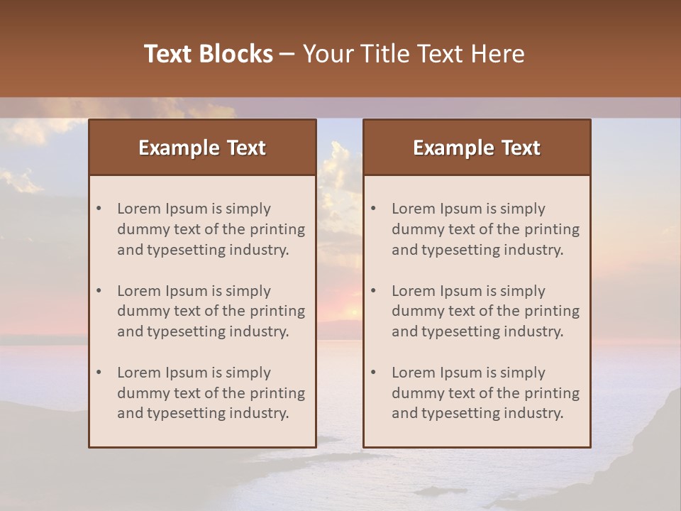 A Beautiful Sunset Over A Body Of Water PowerPoint Template