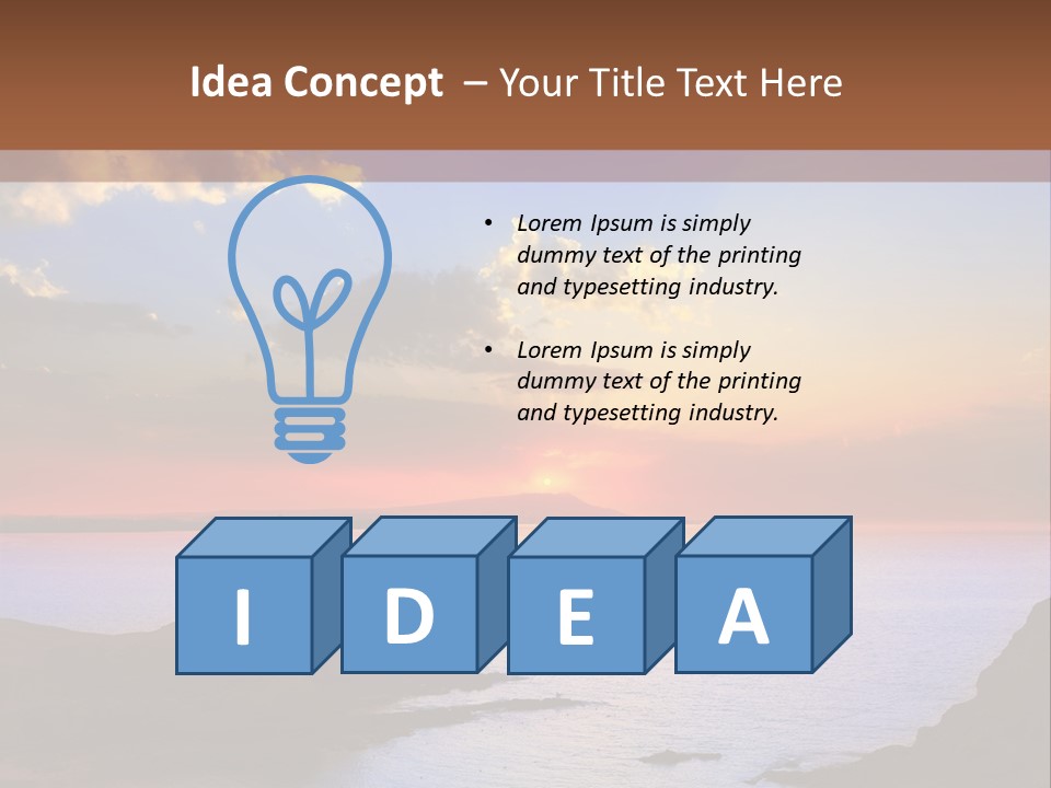 A Beautiful Sunset Over A Body Of Water PowerPoint Template