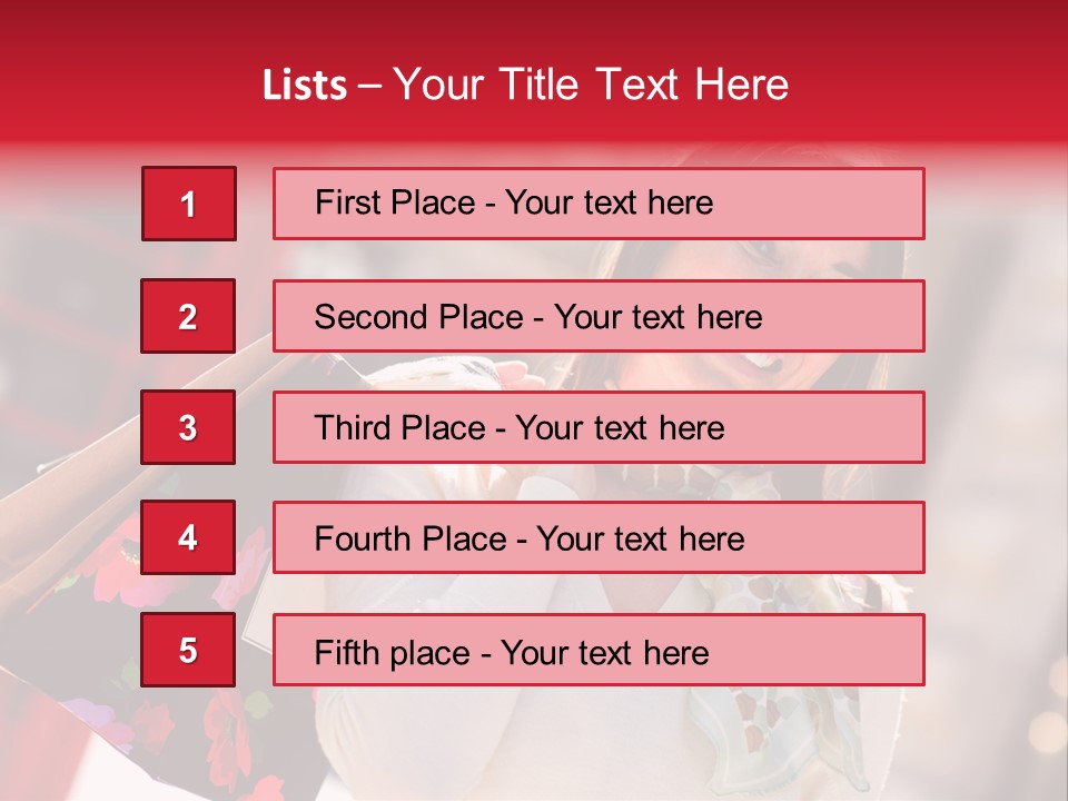 A Woman Carrying Shopping Bags And A Red Telephone Booth PowerPoint Template