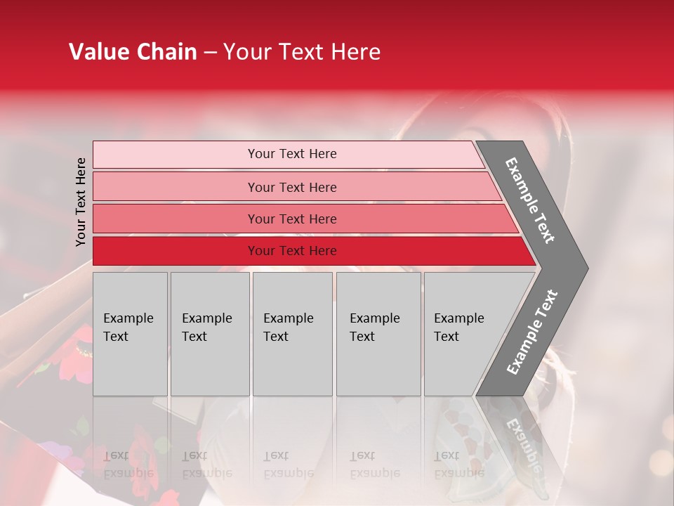 A Woman Carrying Shopping Bags And A Red Telephone Booth PowerPoint Template