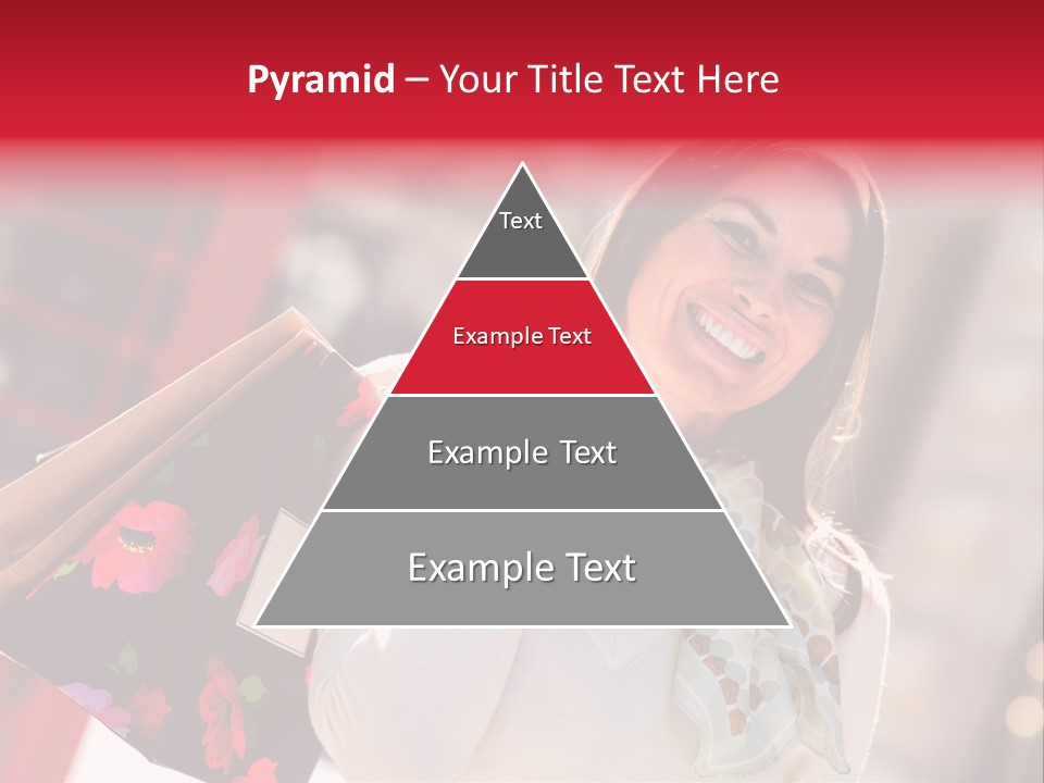 A Woman Carrying Shopping Bags And A Red Telephone Booth PowerPoint Template