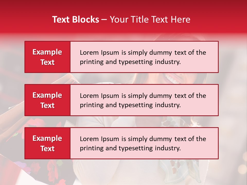 A Woman Carrying Shopping Bags And A Red Telephone Booth PowerPoint Template