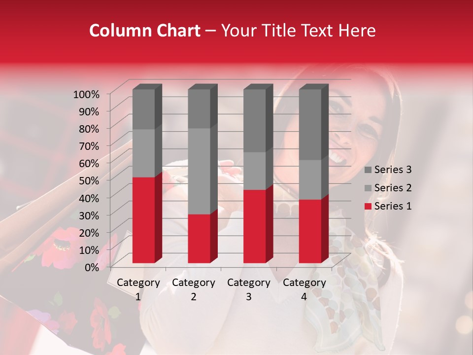 A Woman Carrying Shopping Bags And A Red Telephone Booth PowerPoint Template