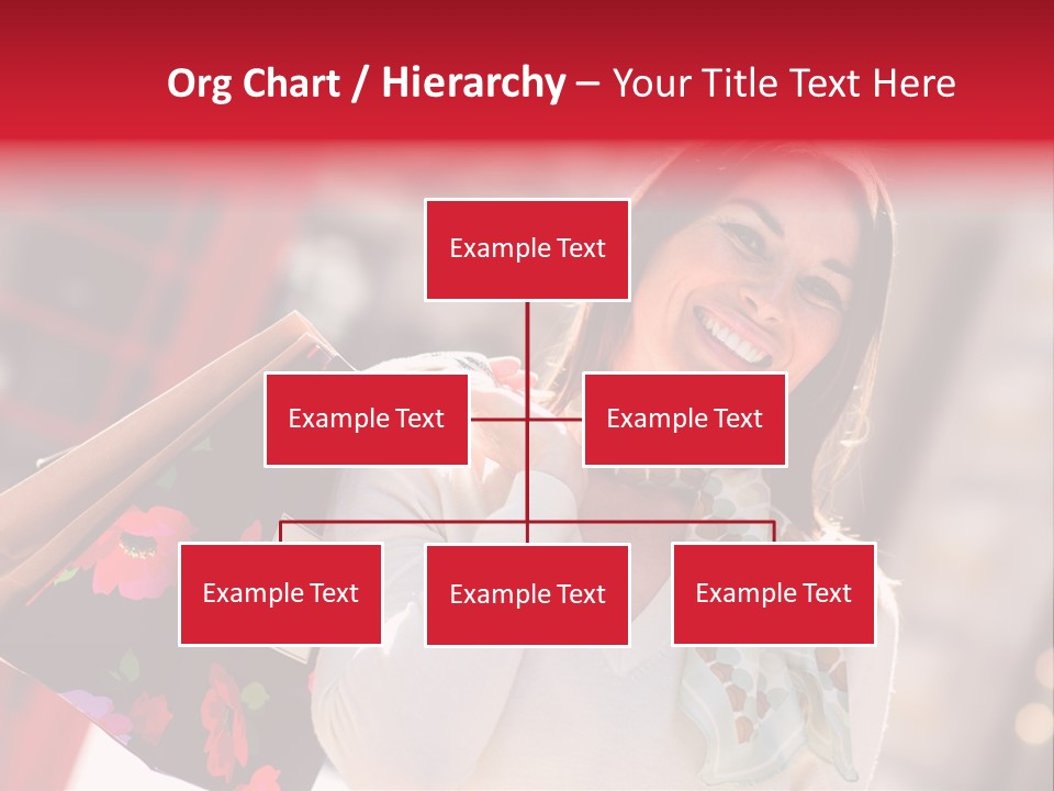 A Woman Carrying Shopping Bags And A Red Telephone Booth PowerPoint Template