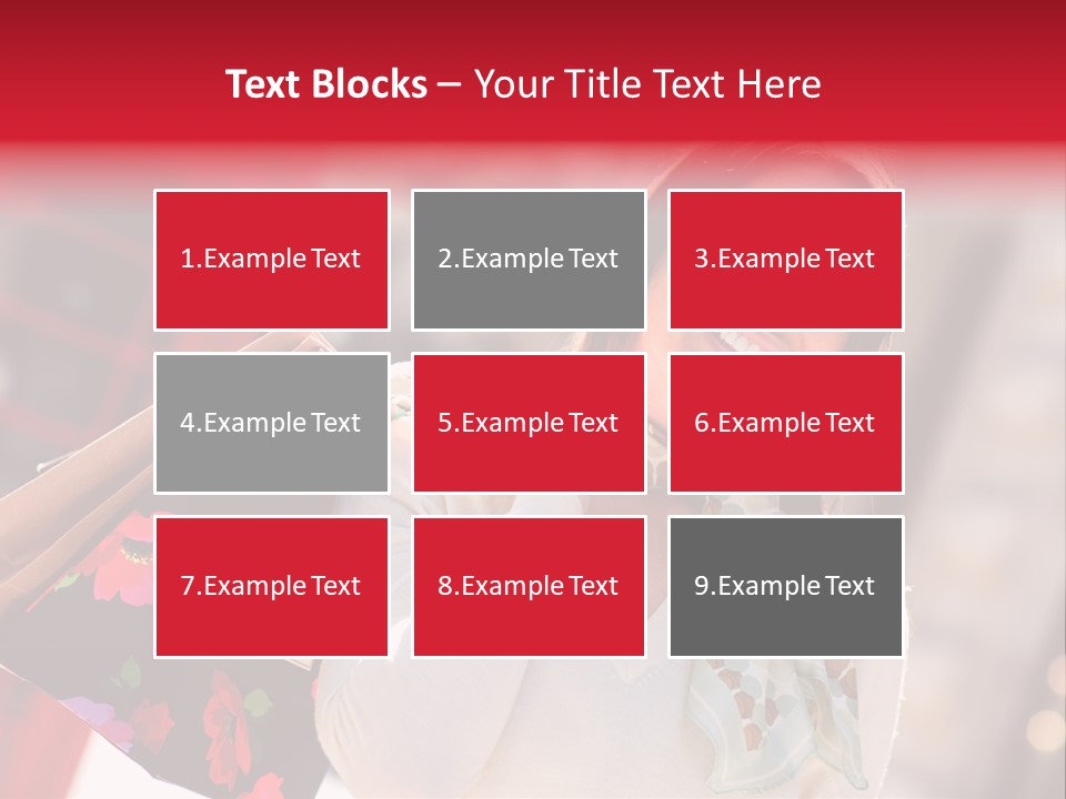 A Woman Carrying Shopping Bags And A Red Telephone Booth PowerPoint Template