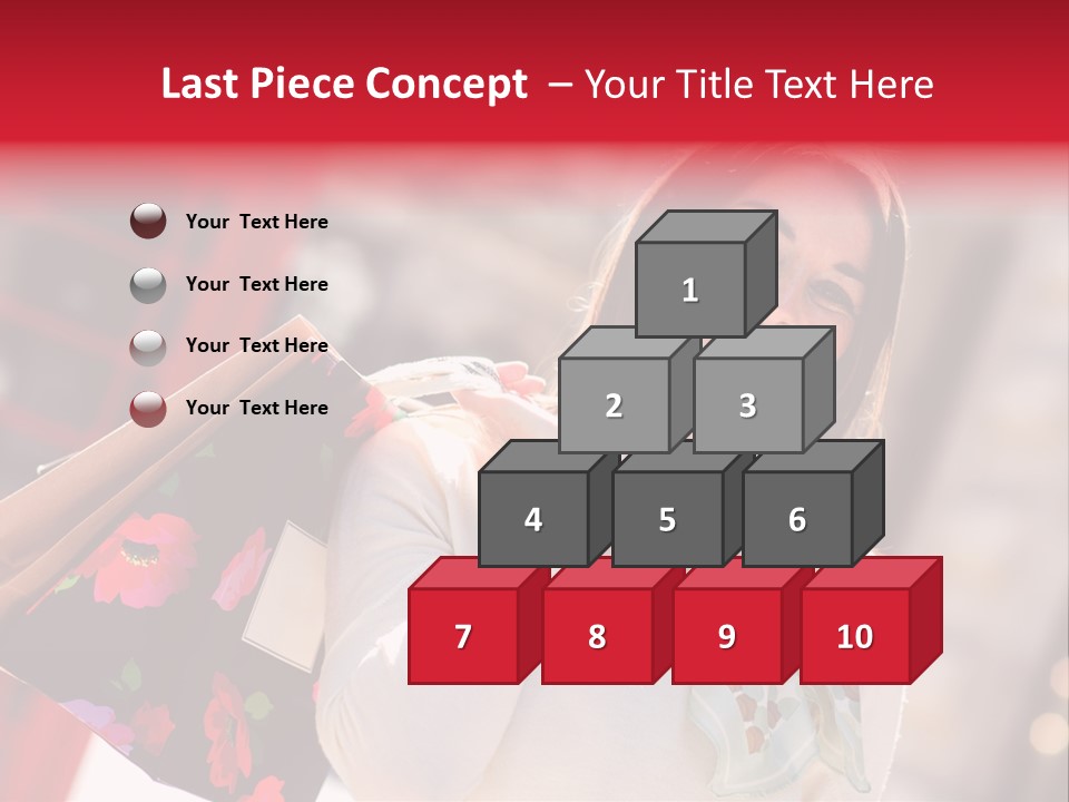 A Woman Carrying Shopping Bags And A Red Telephone Booth PowerPoint Template