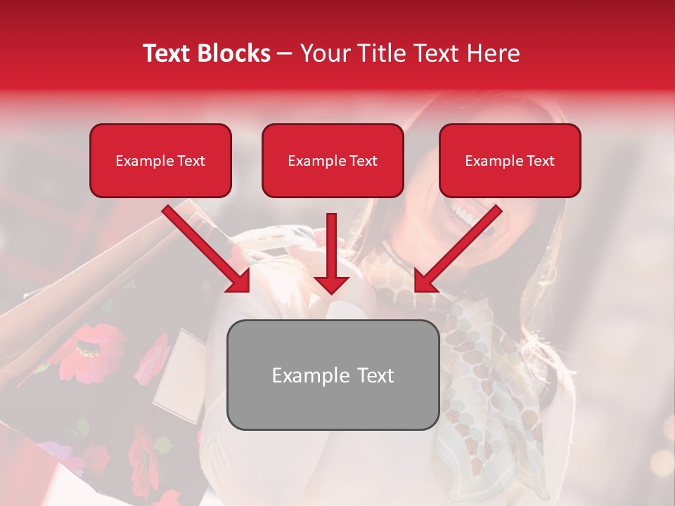 A Woman Carrying Shopping Bags And A Red Telephone Booth PowerPoint Template