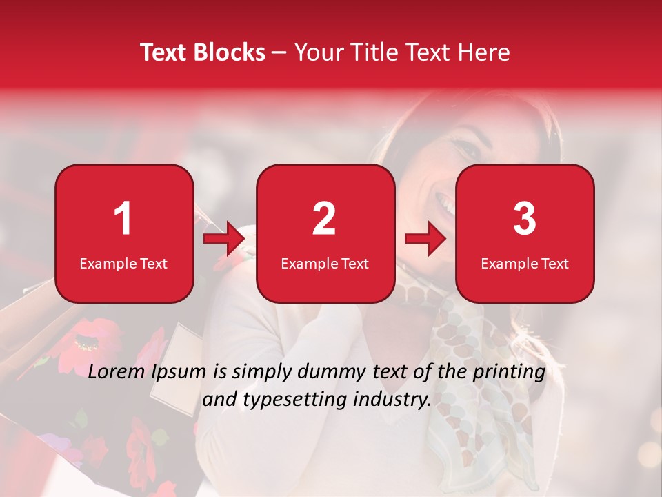 A Woman Carrying Shopping Bags And A Red Telephone Booth PowerPoint Template