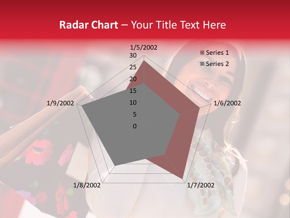 A Woman Carrying Shopping Bags And A Red Telephone Booth PowerPoint Template