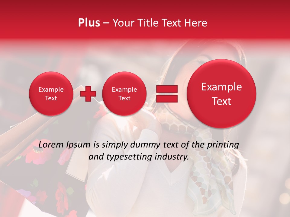 A Woman Carrying Shopping Bags And A Red Telephone Booth PowerPoint Template