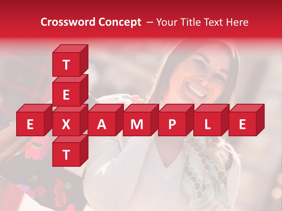 A Woman Carrying Shopping Bags And A Red Telephone Booth PowerPoint Template